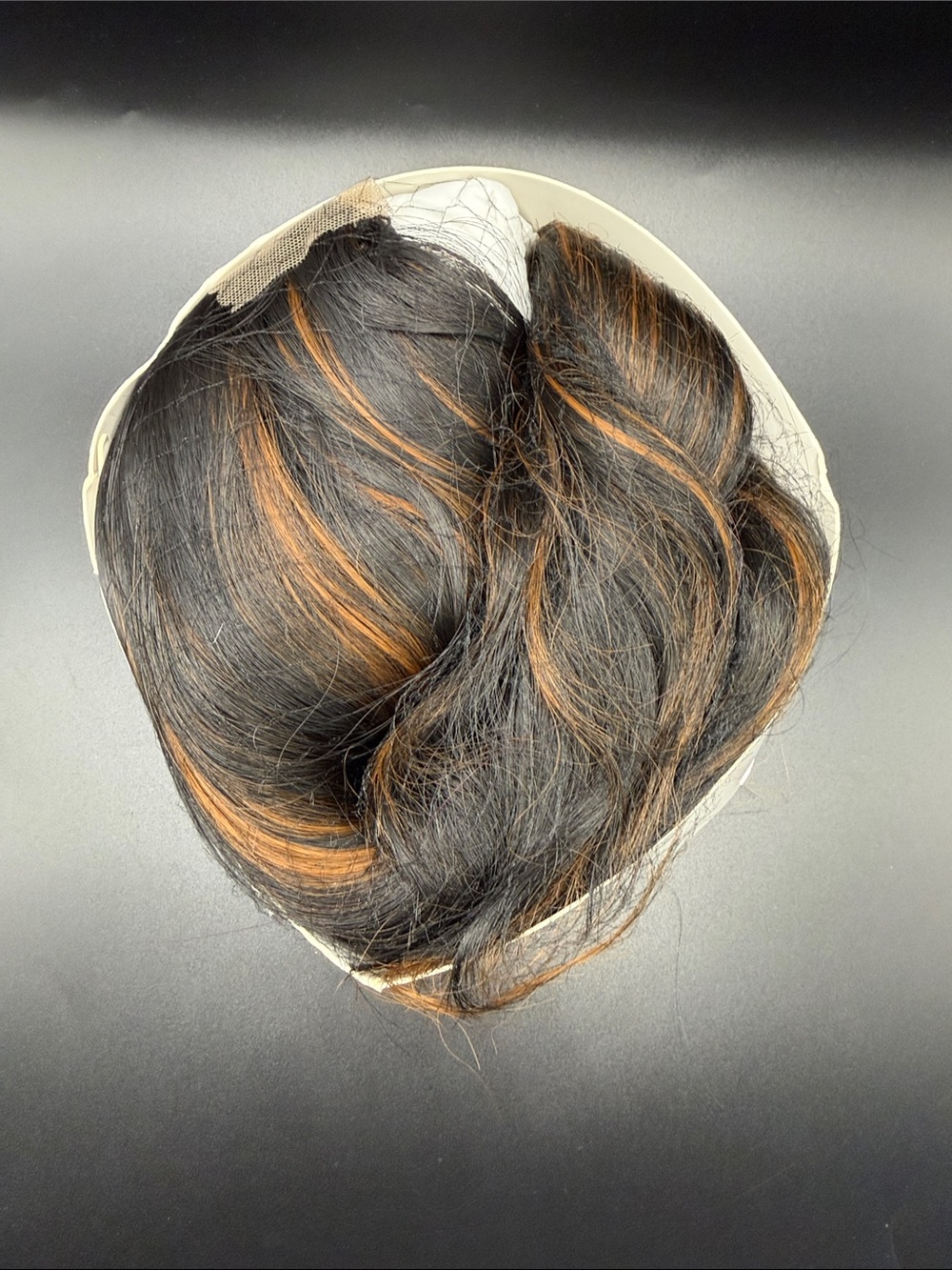 Women's 18in Synthetic Wig - Black with Copper Highlights
